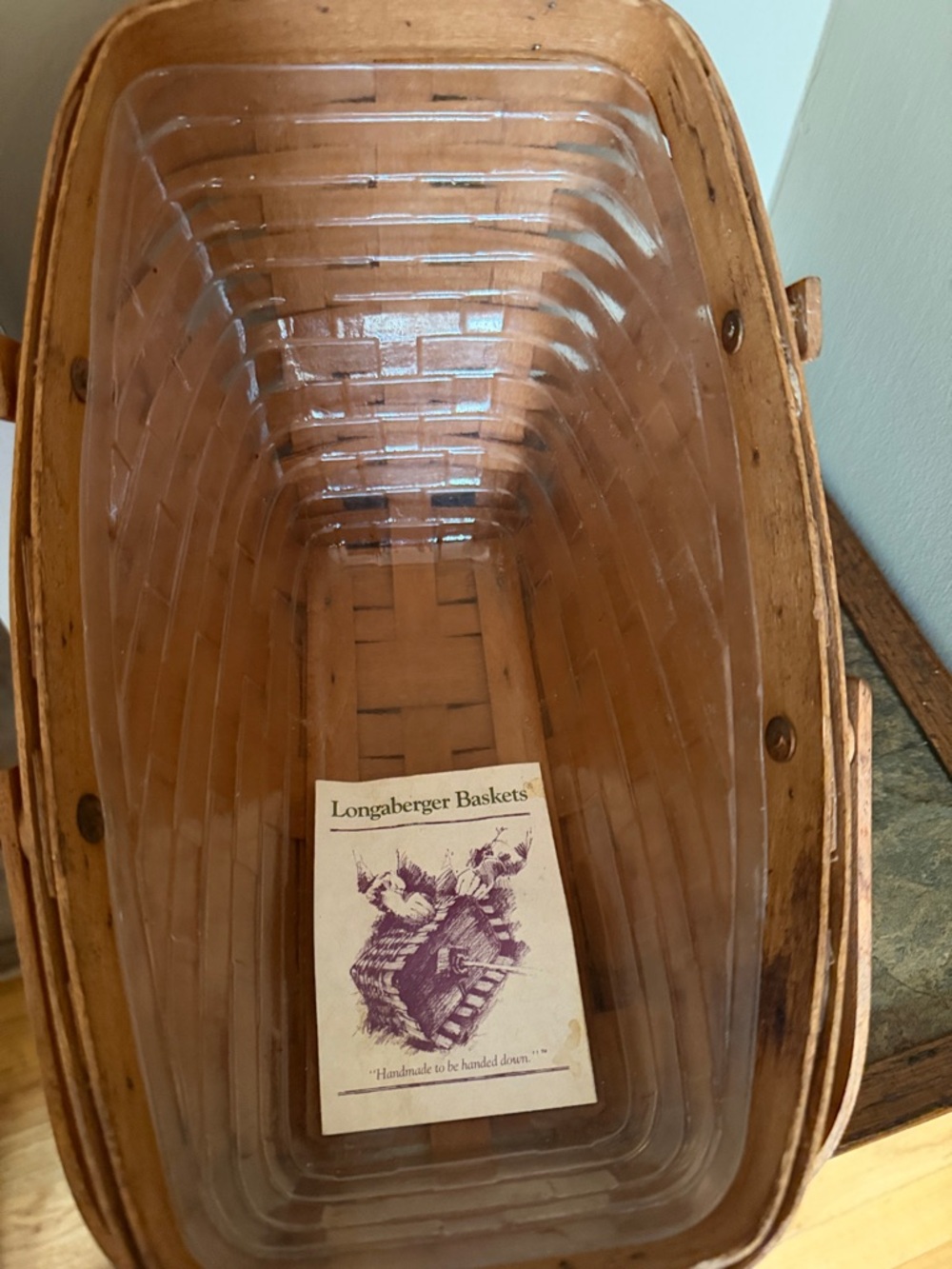 Longaberger Woven Wood Planter Basket in Light Brown - Picture 2 of 3